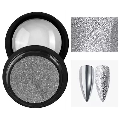 New Silver Effect Mirror Chrome Nail Powder Pigment No Polish Foil Nails Colour • $11.17