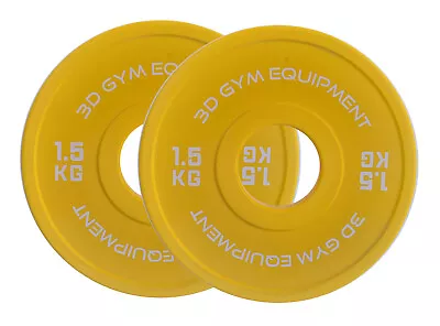 1.5KG PAIR 3D GYM EQUIPMENT 50mm OLYMPIC FRACTIONAL CHANGE WEIGHT PLATES • $40