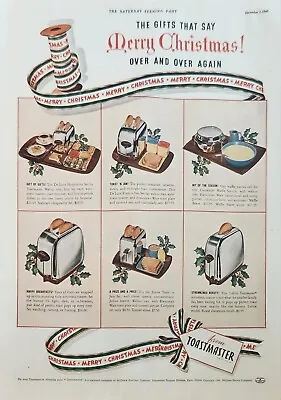 1940 Toastmaster Toaster Vintage Ad Merry Christmas • $9.95