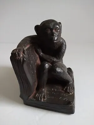 The Bombay Company Monkey Statue HEAVY Single Bookend Monkey In A Book Very Cool • $24.99