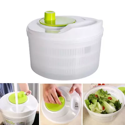 New Salad Spinner Lettuce Dryer Manual Vegetable Drainer Crisper Strainer  • $11.99