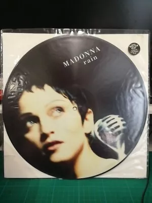 Madonna Rain Original UK 12  Picture Disc With Stickered Sleeve + Insert • £19.99