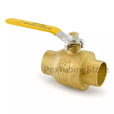 1-1/2  Sweat (CxC) Brass Ball Valve Full Port Shut-Off Valves 600psi WOG • $26.04