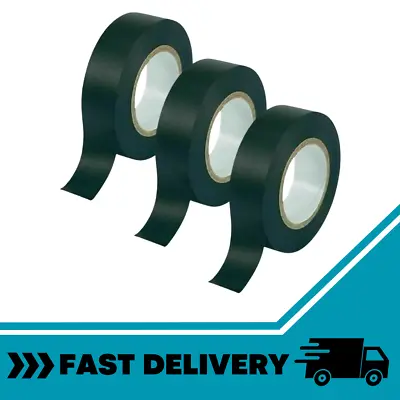  Rolls Of High Quality PVC Electricians Electrical Insulation Tape BLAC X 12m   • £3.45