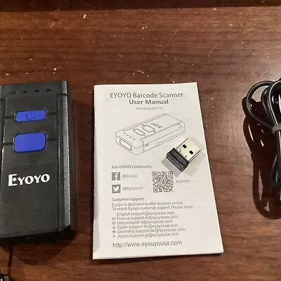 Eyoyo Mini 1D Wireless Barcode Scanner Bluetooth 3-in-1 Bluetooth &2.4G Wireless • $35