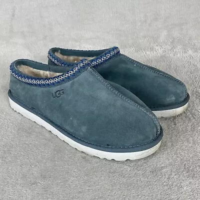 UGG Tasman Men's Slippers Size 11 Blue Suede Sheepskin Slip On Loafers Shoes • $69.99