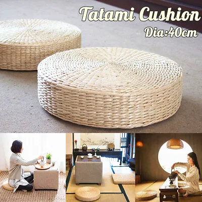 £15.69 • Buy 40cm Round Tatami Cushion Chair Seat Mat Natural Straw Weave Pillow Floor Yog