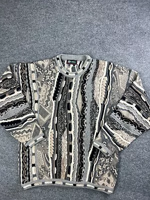 Vintage Tundra Canada Coogi Sweater Men's XLT Colorful 3D Knit Print Wool • $70