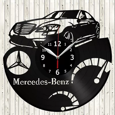 Mercedes Benz Vinyl Record Wall Clock Decor Handmade 3990 • $24.98