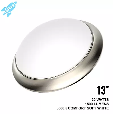 Motion Sensor LED Ceiling Light Flush Mount Brushed Nickel 3000K Warm Soft White • $19.99