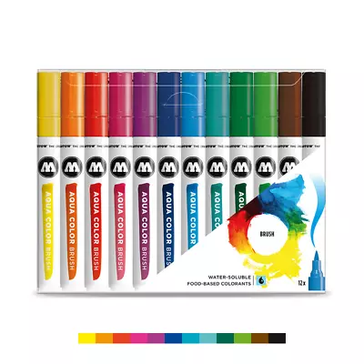 Molotow AQUA COLOR Brush Water-based Ink Markers BASIC SET 1 Graffiti Art • $39.99