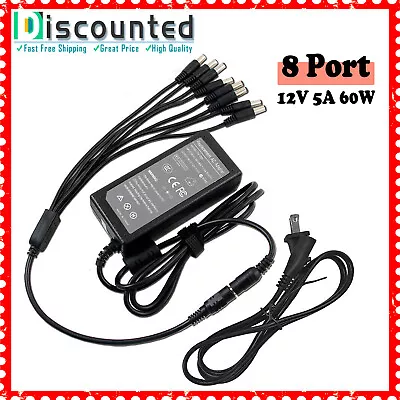 Premium 5Amp Power Adapter With 8 Way Splitter For Night Owl Cameras 12v Charger • $12.29
