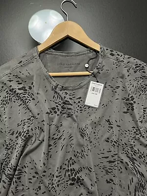 John Varvatos Luxury Mens Shirt - Swirling Cheetah Print - Raw Cut Edging - NWT • $85