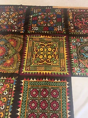Designer Velvet Multicoloured Renmants  55x 55” 9x18 ×18 Square Cushion Tapestry • £45