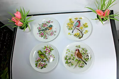 Set 4 Kaiser West Germany Porcelain Birds Plates Hand Paint Signed  • $245