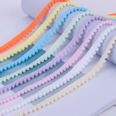 £0.99 • Buy MINI PEARL Pom Pom Bobble Trim Braid Fringe Ribbon Edging Craft Decoration