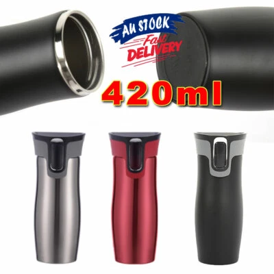$24.15 • Buy 420ML Coffee Keep A Cup Thermos Autoseal Mugs Insulated Travel Mug Flask
