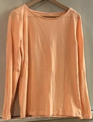 J. CREW Painter Tee Boat Neck Long Sleeve Light Orange Women's Top Size XL • $19.95