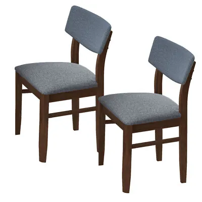 Vintage Dining Chairs Set Of 2 Fabric Cushion Retro Upholstered Kitchen Chairs • $134.99