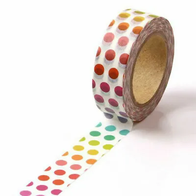 £3.30 • Buy Rainbow Dots Washi Tape Decorative Paper Masking Tape Bujo Scrapbooking