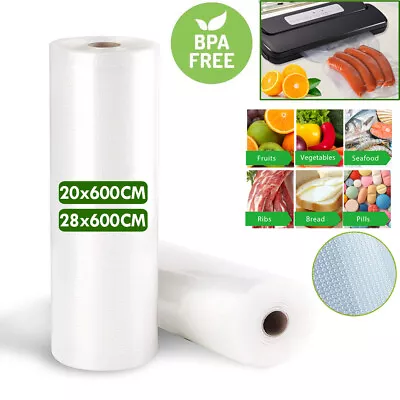 $12.99 • Buy BPA Free Food Saver Vacuum Sealer Bags Rolls 4Mil Embossed Storage Bag Universal