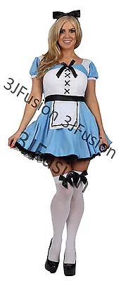 Ladies ALICE IN WONDERLAND Fairytale Character Fancy Dress Costume Outfit (AB) • £15