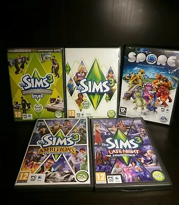 £11.95 • Buy The Sims 3 10th Anniversary & Expansions Ambitions Late Night & SPORE PC Mac 