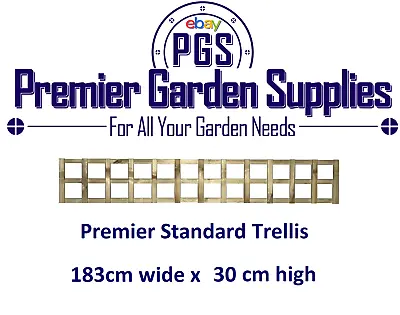 6x1 Heavy Duty Squared Trellis Fence Topper Lattice Wood  • £12