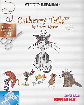 CATBERRY TAILS #791 Embroidery Card For Artista 165 170 180 700 Deco 300 TESTED • $34.95