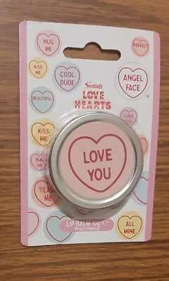 Love Hearts Peach Flavoured Lip Balm  10g Tin Lip Care Kids Fun New • £1.95