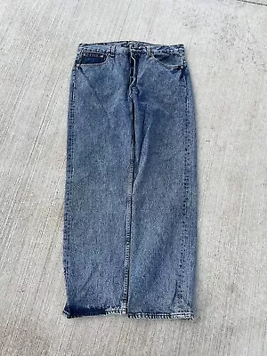 VINTAGE Levi Strauss Denim Jeans Mens Size 38 Acid Wash Zip • $15