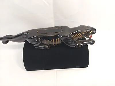 Vintage 1950’s Black Panther Cat Stalking Ceramic Painted Figurine Planter 12” • $30