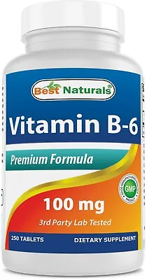 Best Naturals Vitamin B-6 100 Mg 250 Tablets  • $12.99