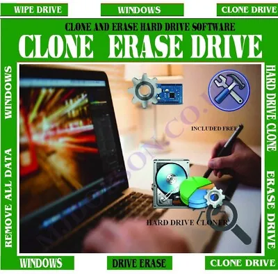£9.95 • Buy Computer Wipe Hard .Drive Clone Hard Drive COPY HARD DRIVE 2 DISC SOFTWARE SUITE