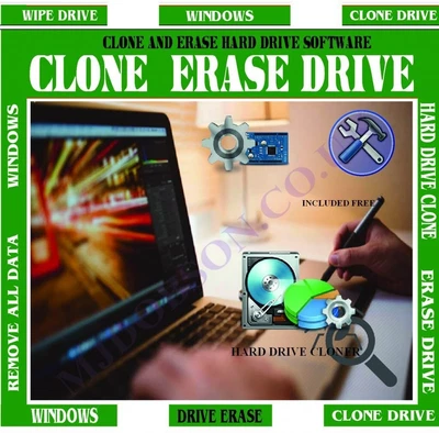 £12.95 • Buy Laptop Wipe Hard .Drive Clone Hard Drive COPY HARD DRIVE 2 DISC SOFTWARE SUITE