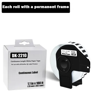 1Roll 29mmx30.48m Continuous Address Label DK-2210 Compatible Brother QL-720NW • $9.99