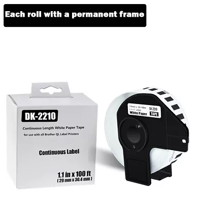 1Roll Continuous Address Label DK-2210 Compatible Brother QL-580N 29mmx30.48m • $9.99