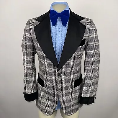 After Six Tuxedo Suit Jacket Playboy Smoking Blazer Coat Vtg 60s 70s Mens 41 R • $119.99