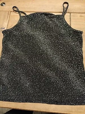 £1.50 • Buy Select Womens Camisole Top Black Glitter Size 12