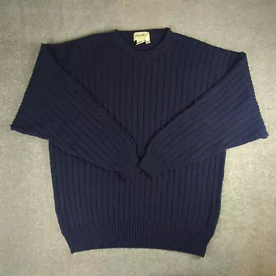 Vintage 90s Eddie Bauer Sweater Mens 2XL Wool Blend Knit Ribbed Pullover Preppy • $24.95