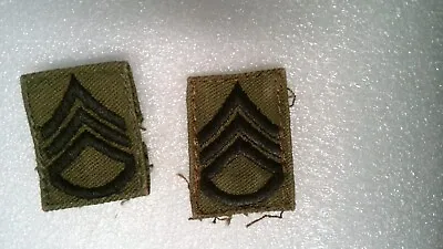 Military Patch Sew On Rank Set Of 2 Pulled Off Uniforms Od Green Staff Sergeant • $1.99