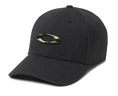 OAKLEY 911545 TINCAN Men's Camo Camouflage Ellipse Logo Black Stretch Fit Cap • $20