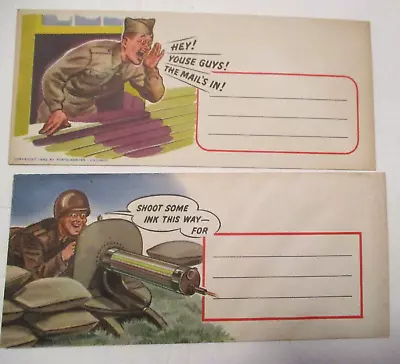 2 Vintage 1942 Wwii U.s. Military Solider Write Home Envelopes ~ Check These Out • $5