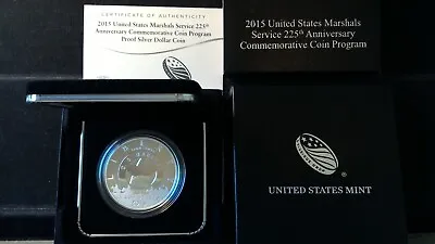 2015 US MARSHALS SERVICE 225th ANNIVERSARY PROOF SILVER DOLLAR COIN US MINT BOX • £18.87