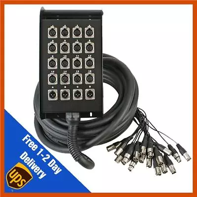 £119 • Buy Pulse 16/4 15m Tour Grade XLR Multicore Snake Stage Box 16 Sends 4 Returns 