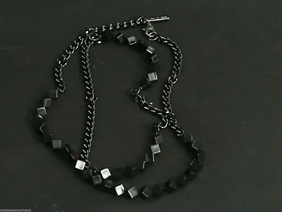 Mac Cosmetics  Employee Long Necklace Black Cubes & Chain • $49.95
