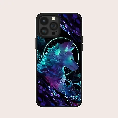 Wolf Anime Floral Art Plastic Back Phone Case Cover For Iphone Samsung Huawei • £6.99