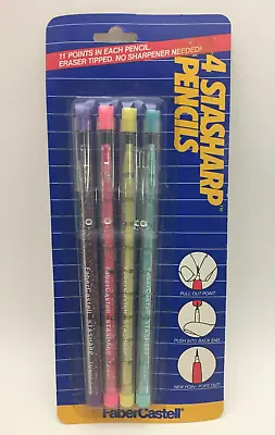 Vintage Pencil Faber Castell Stasharp Pencils With Colored Erasers • $14.99