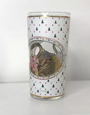 Culver Vintage 22k Gold Swan Christmas Tree 12 Oz Highball Tumbler Glass • $19.99