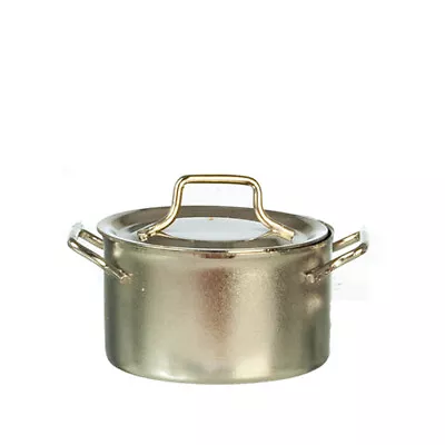 Dollhouse Miniature Large Metal Pot With Lid By Town Square Miniatures • $3.99